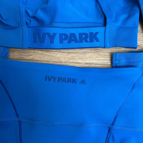 New Ivy Park Adidas Blue Long Sleeve Top and Leggings Set - Picture 6 of 8